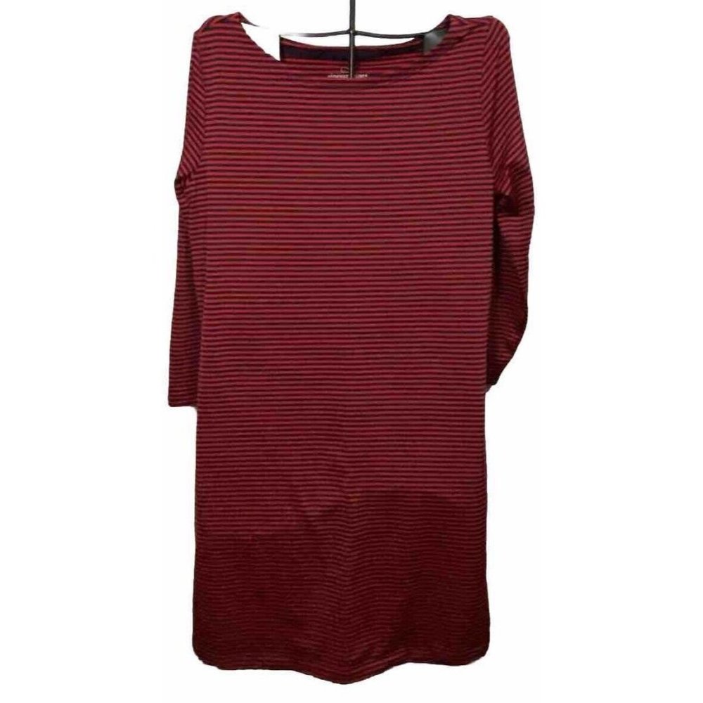 Vineyard Vines Red Blue Size Medium Boatneck Pullover Dress Sankaty Long Sleeve
